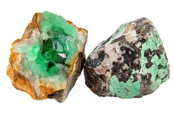 Beautiful chrysoprase collection showcasing vibrant green hues and stunning crystal formations with intricate details