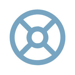 Fototapeta premium Blue life preserver symbol on black background