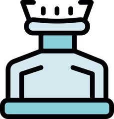 Portable gas stove burning with blue flame, ideal for camping and outdoor cooking