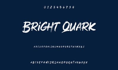 Hardest Brush Font. Hand Lettering Sketch Font. Vector Alphabet