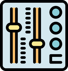 Professional audio mixing console with adjusting sliders and knobs, ideal for music production, broadcasting, or sound engineering projects