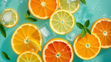 Obraz premium background with citrus fruits