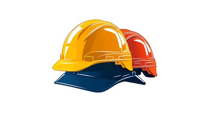 Fototapeta premium safety helmets yellow design image
