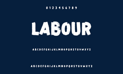 Obraz premium Hardest Brush Font. Hand Lettering Sketch Font. Vector Alphabet
