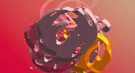 Abstract Floating Shapes: A captivating display of abstract forms floating and overlapping each other on a gradient background, designed to inspire creativity.