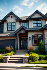 Luxury Home Exterior: Modern Architectural Design, Landscaping, and Curb Appeal