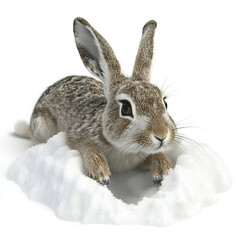 Obraz premium rabbit, rabbit cartoon, rabbit wild, rabbit bunny on white background, 3D cartoon