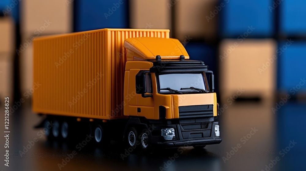 Poster shipping solutions: a vibrant yellow lorry stands ready for transit, showcasing the robust infrastru