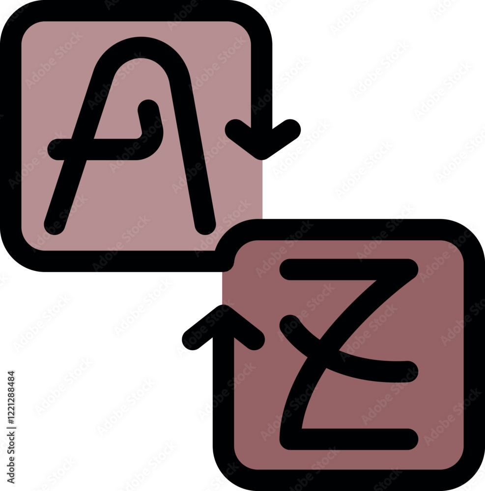 Poster language translation process converting letter a to z, symbolizing conversion between different lang