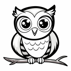 owl on white background