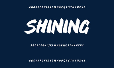 Hardest Brush Font. Hand Lettering Sketch Font. Vector Alphabet
