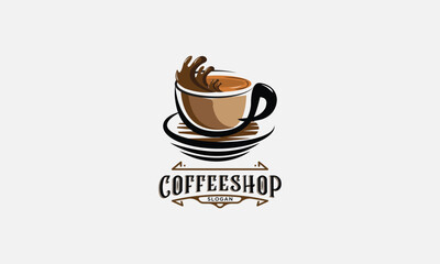 Coffee shop logo design vector template