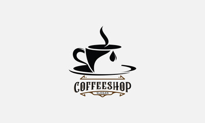 Coffee shop logo design vector template