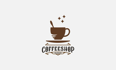 Coffee shop logo design vector template