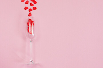 beautiful valentine's day background, trimming card with space for text in pink red colors