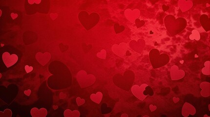 Red hearts and bokeh background for Valentine’s Day cards and romantic designs