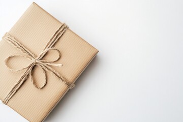 E-commerce packaging box with twine on clean white background highlighting modern shipping solutions
