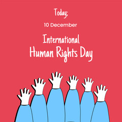 Red Simple Illustration Hands International Human Rights Day Instagram Post