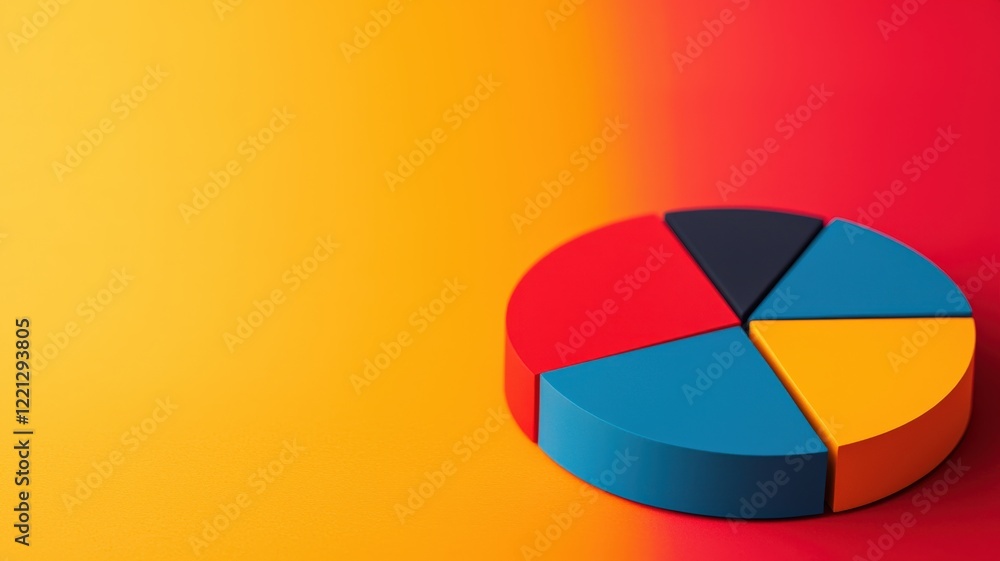 Aufkleber pension support planning concept. colorful pie chart on a vibrant background, representing data visu