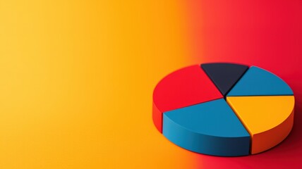 Fototapeta premium pension support planning concept. Colorful pie chart on a vibrant background, representing data visualization and analysis concepts.