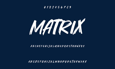 Hardest Brush Font. Hand Lettering Sketch Font. Vector Alphabet
