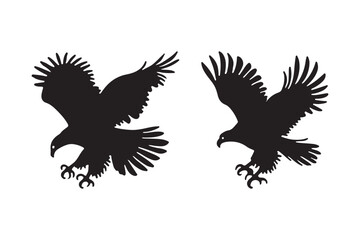Powerful Silhouette of Two Eagles in Flight