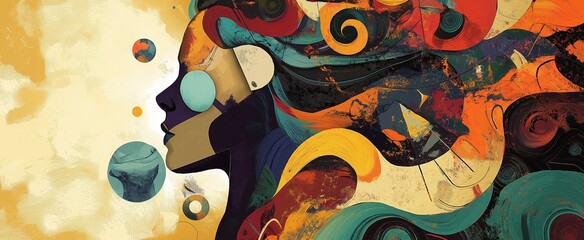 Obraz premium Abstract Representation of Personality Disorders and Distorted Perceptions. Surreal Art of Antisocial Personality Disorder: Disregard for Social Norms and Others' Rights. Personality Disorder Concept