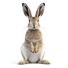 hare, hare animal, hare rabbit, rabbit on white background, 3D cartoon