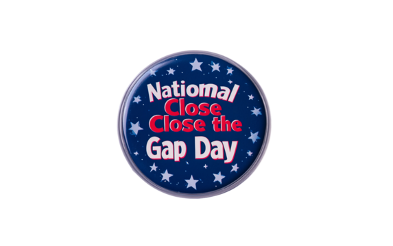 Bold National Close the Badge in Circular Format Isolated on transparent background.