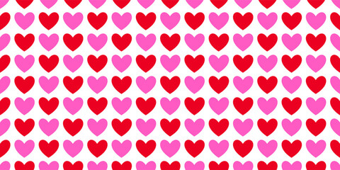 Red heart seamless pattern, love hearts background, Valentine's day holiday print texture, beautiful romantic wedding design backdrop