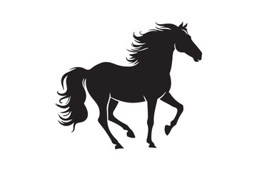 Majestic Black Horse Silhouette in Motion