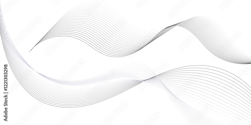 Poster wave flowing liquid line abstract background. black and white vector design 3d lines in perspective,