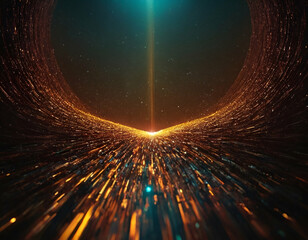 The abstract of golden lights trails | abstract space tunnel