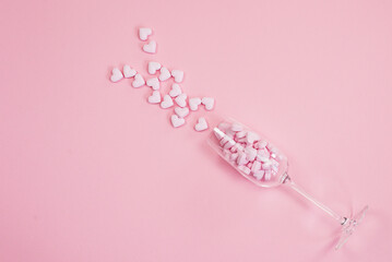 beautiful valentine's day background, trimming card with space for text in pink red colors