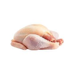 Whole raw chicken isolated on a transparent background.
