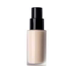 Glass Pump Bottle of Foundation Isolated on Transparent Background