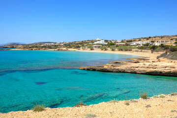 Fanos beach with clear water and fine sand. The south of Koufonisi. Small Cyclades, Greece