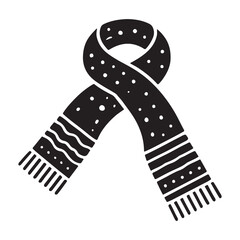Silhouette of a Cozy Knitted Winter Scarf