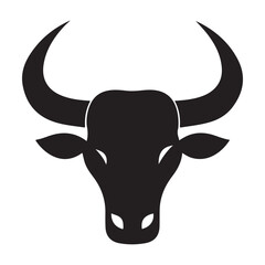 Calm Cow Head Silhouette Vector Illustration Design