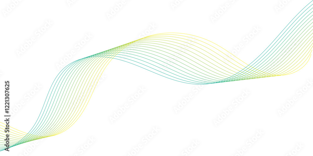 Fototapete wave flowing liquid line abstract background. black and white vector design 3d lines in perspective,