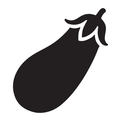 Eggplant Silhouette Vector Illustration for Culinary Designs