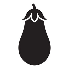 Simple Eggplant Silhouette Illustration Vegetable Icon