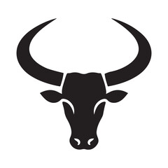 Powerful Bull Head Silhouette Vector Design