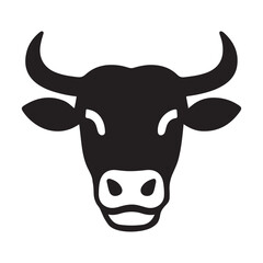 Calm Cow Head Silhouette Vector Graphic Illustration