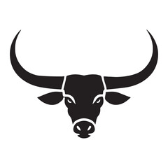 Powerful Bull Head Silhouette Vector Graphic