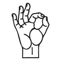 Silhouette of a Hand Showing OK Gesture