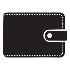 Simple Leather Wallet Silhouette Vector Icon
