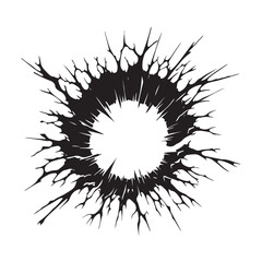 Explosion Circular Silhouette Vector Art