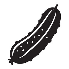 Simple Cucumber Silhouette Vector Illustration