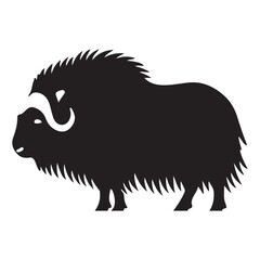 Musk Ox Silhouette Vector Graphic Design